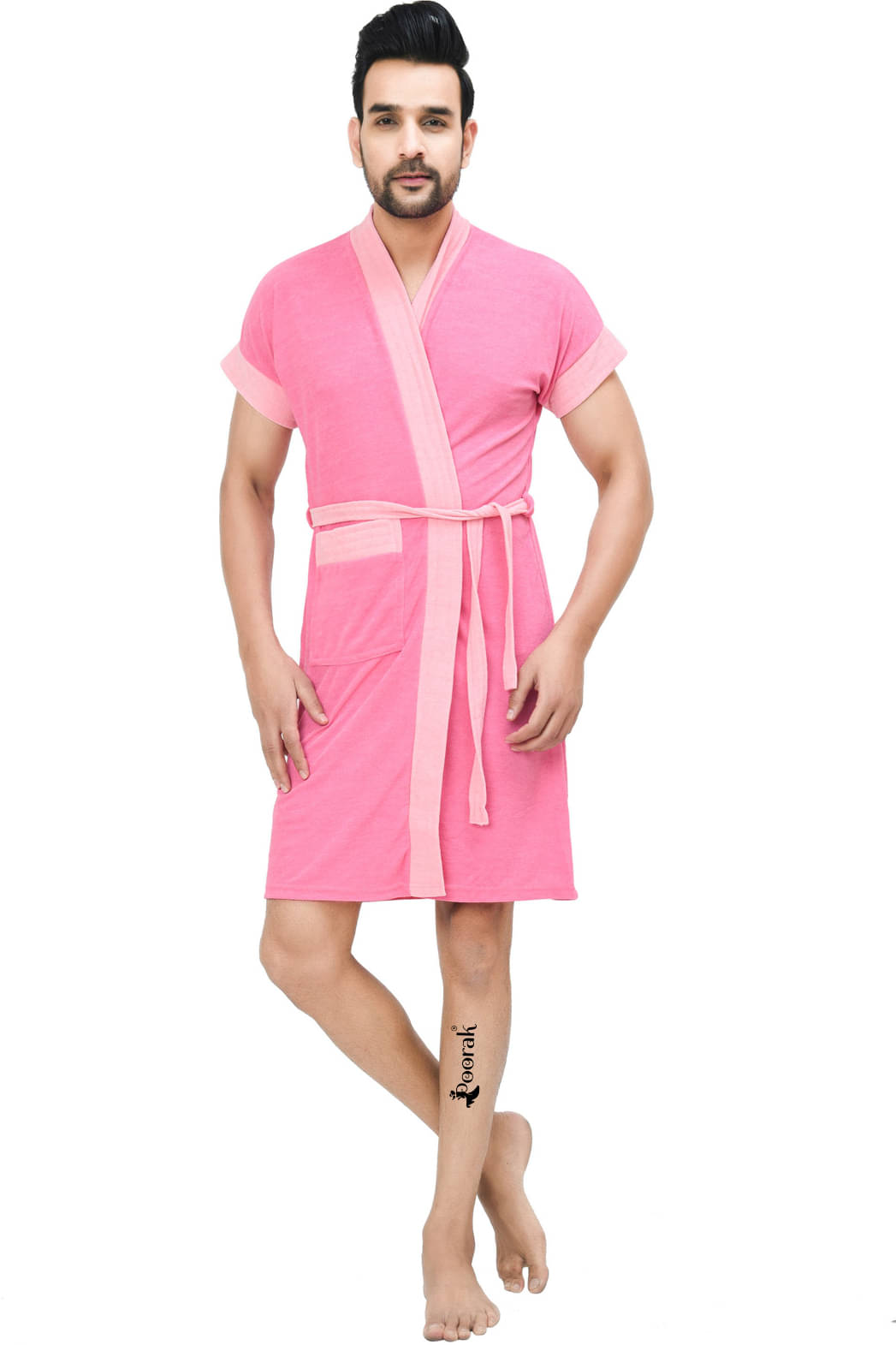     			Poorak Pink Free Size Bathrobe ( Pack of 1 )
