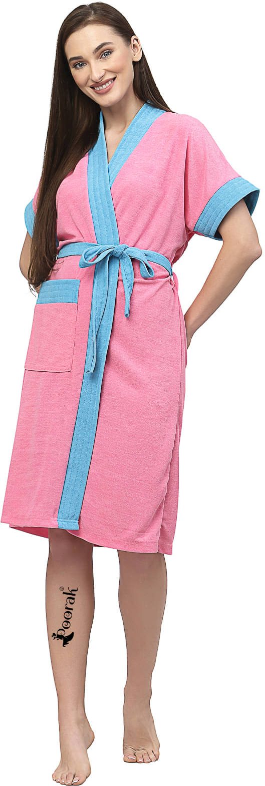     			Poorak Pink Free Size Bathrobe ( Pack of 1 )