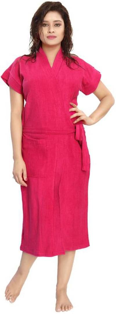     			Poorak Pink Free Size Bathrobe ( Pack of 1 )