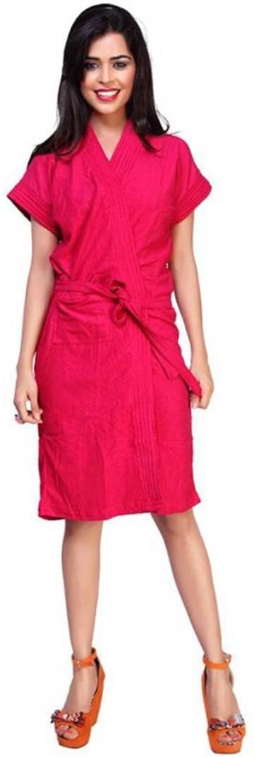     			Poorak Pink Free Size Bathrobe ( Pack of 1 )