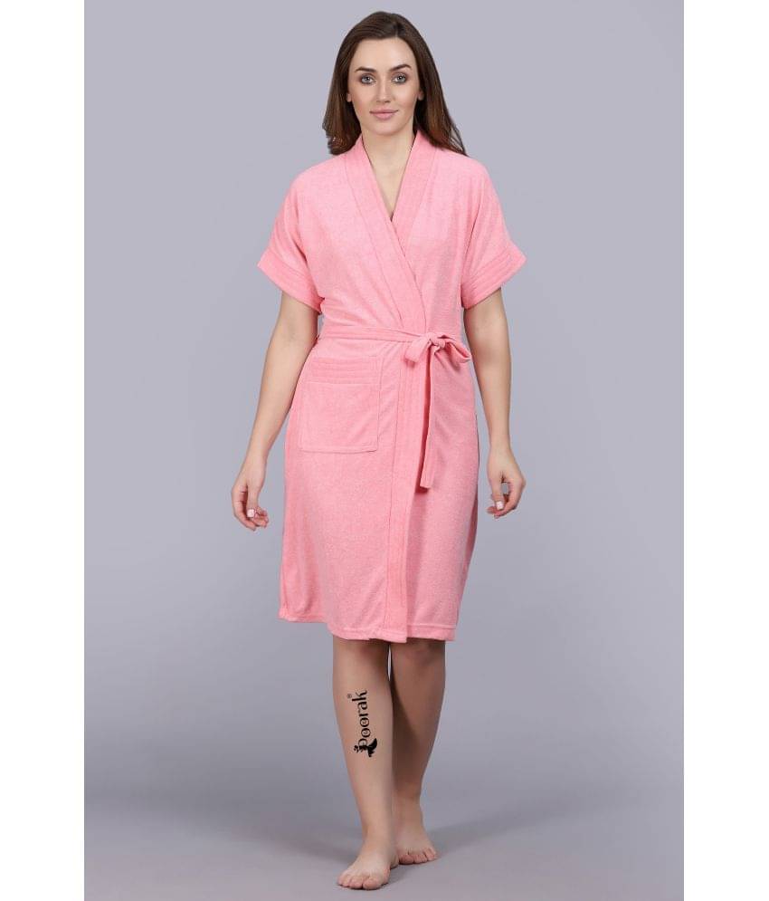     			Poorak Pink Free Size Bathrobe ( Pack of 1 )
