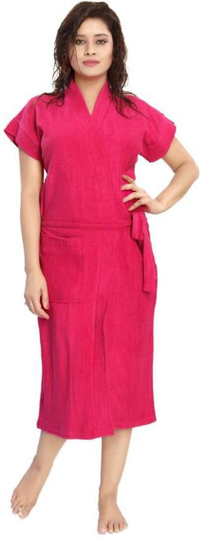    			Poorak Pink Free Size Bathrobe ( Pack of 1 )
