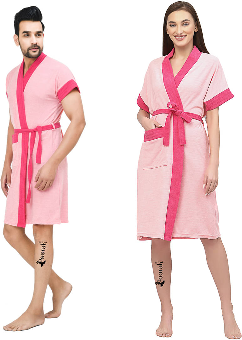     			Poorak Pink Free Size Bathrobe ( Pack of 1 )