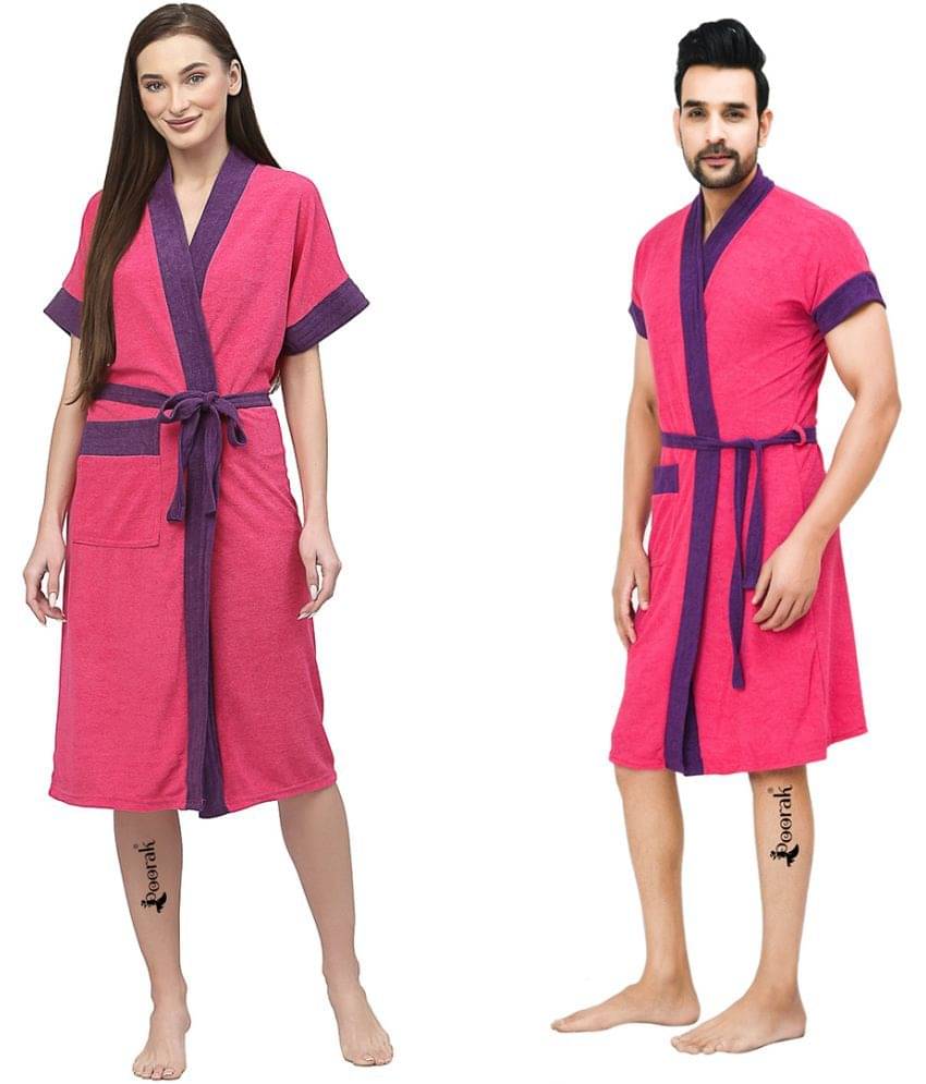     			Poorak Pink Free Size Bathrobe ( Pack of 1 )