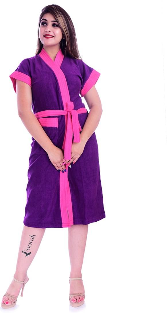     			Poorak Purple Free Size Bathrobe ( Pack of 1 )
