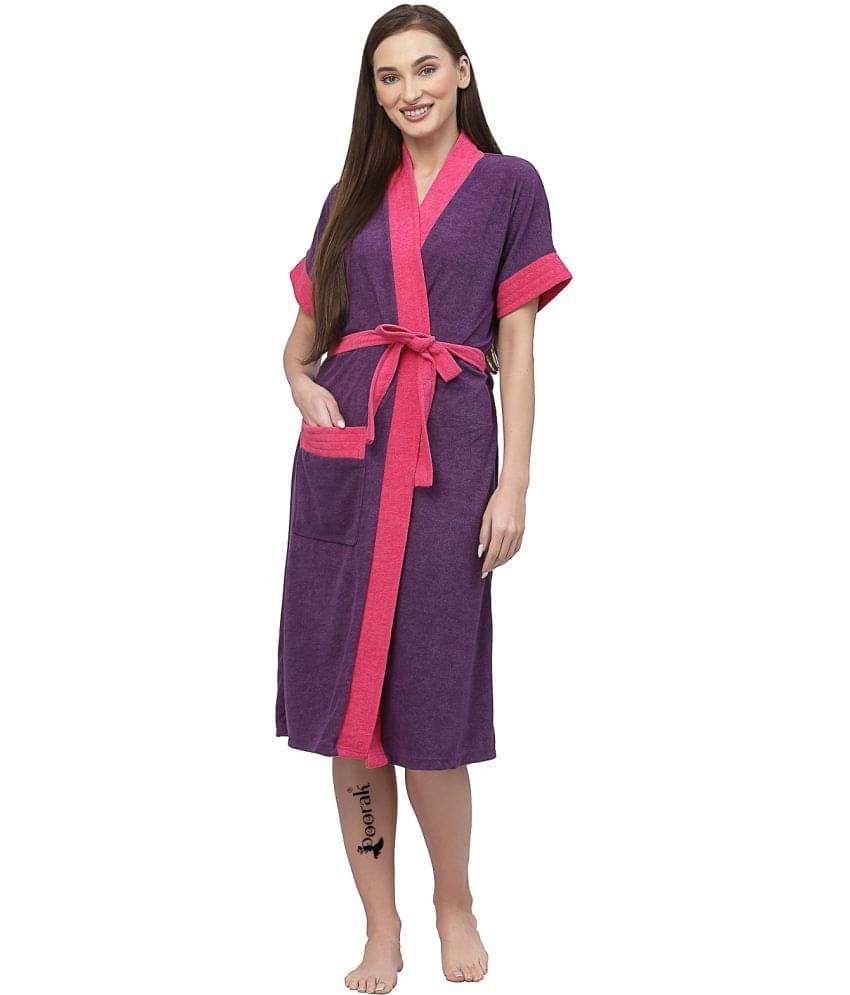     			Poorak Purple Free Size Bathrobe ( Pack of 1 )