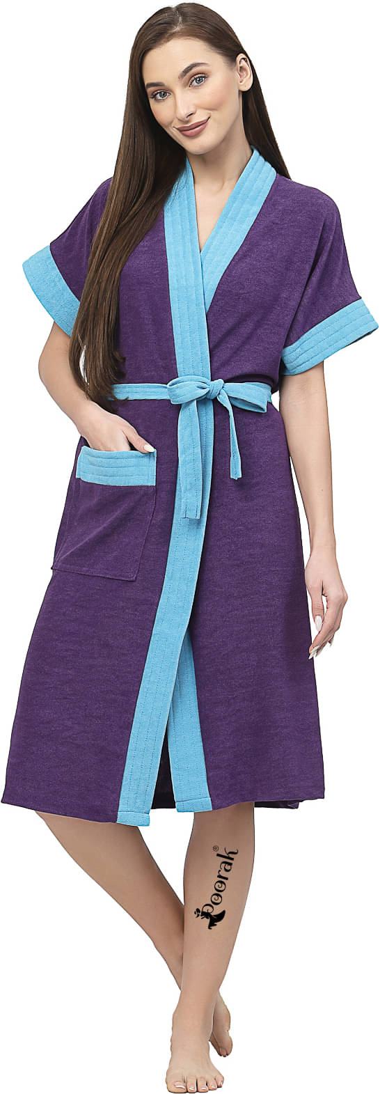     			Poorak Purple Free Size Bathrobe ( Pack of 1 )