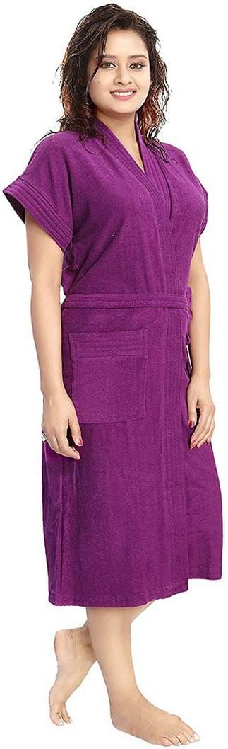     			Poorak Purple Free Size Bathrobe ( Pack of 1 )