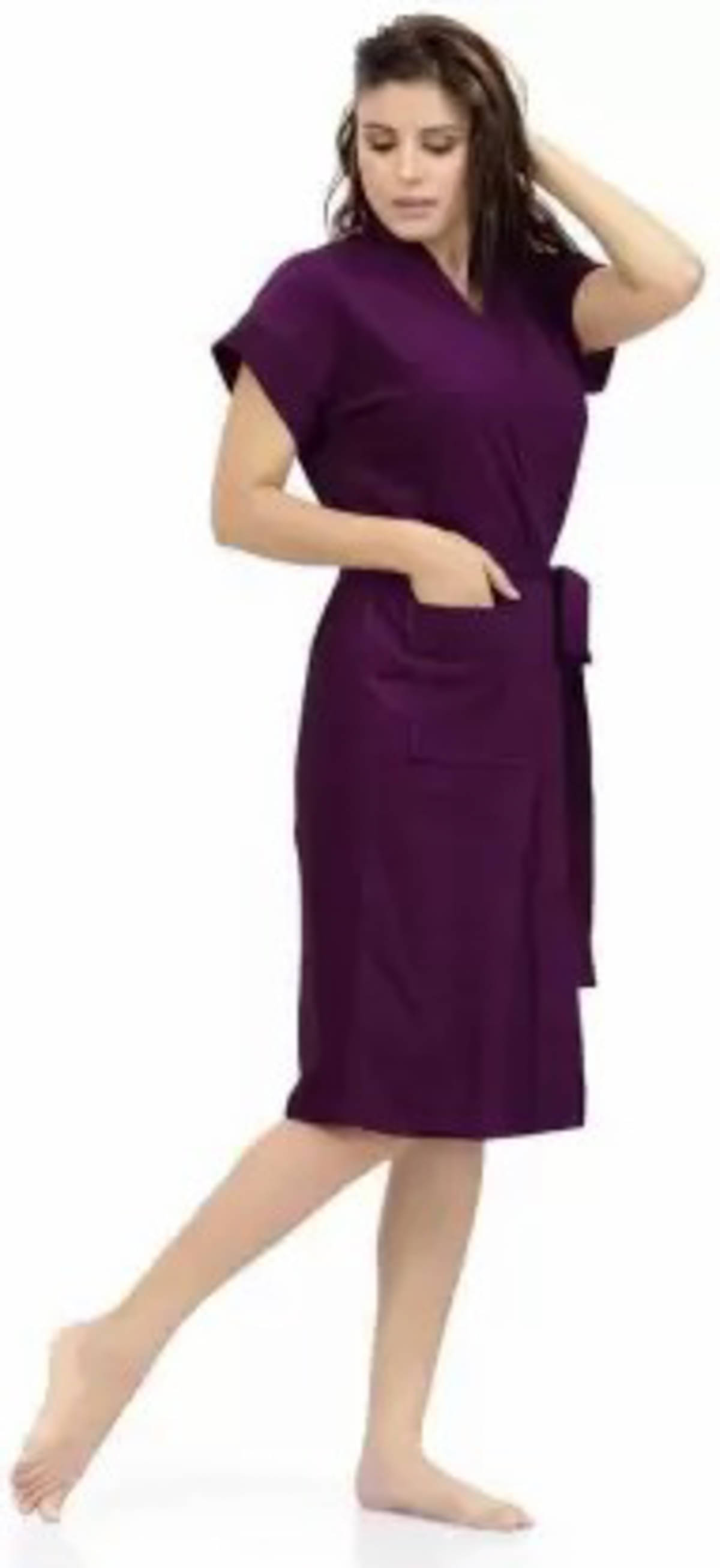     			Poorak Purple Free Size Bathrobe ( Pack of 1 )