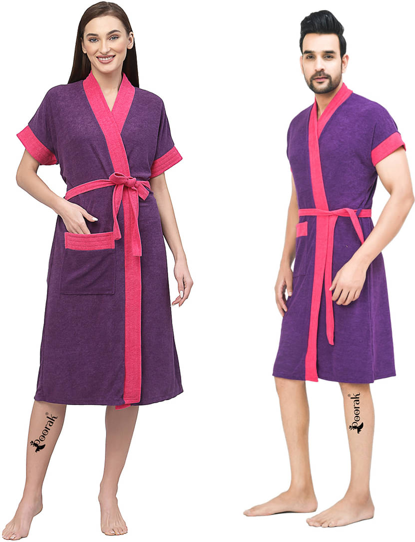     			Poorak Purple Free Size Bathrobe ( Pack of 1 )