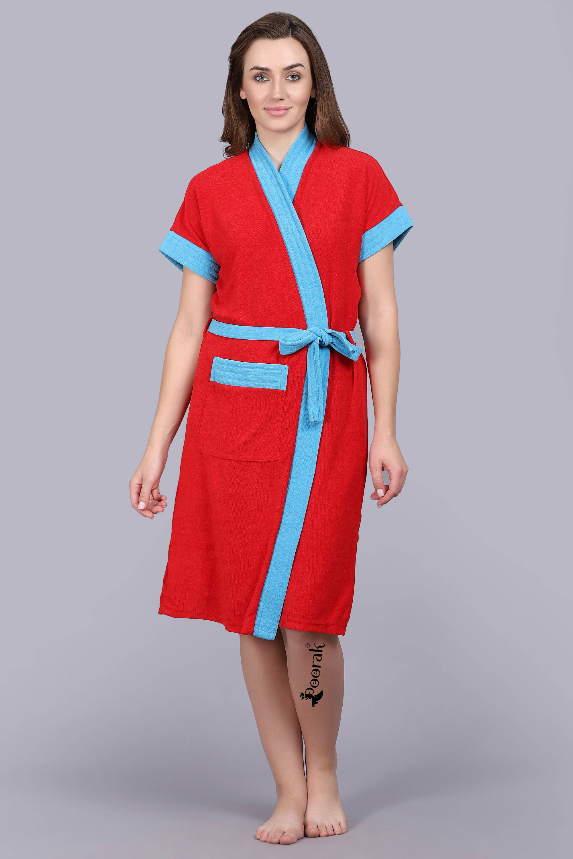     			Poorak Red Free Size Bathrobe ( Pack of 1 )
