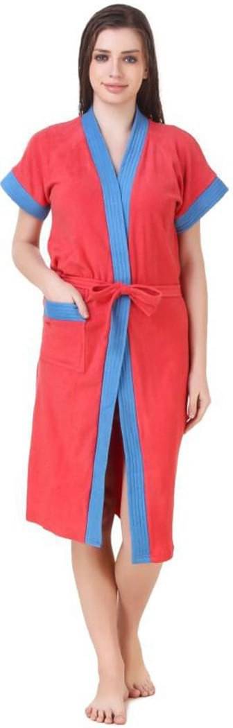    			Poorak Red Free Size Bathrobe ( Pack of 1 )