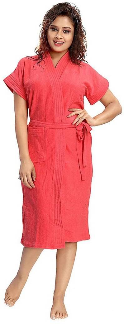     			Poorak Red Free Size Bathrobe ( Pack of 1 )