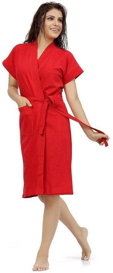     			Poorak Red Free Size Bathrobe ( Pack of 1 )