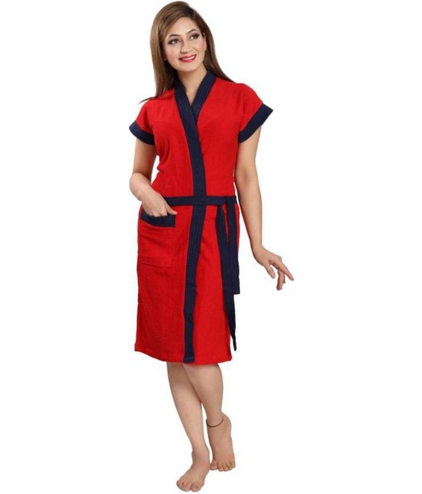     			Poorak Red Free Size Bathrobe ( Pack of 1 )