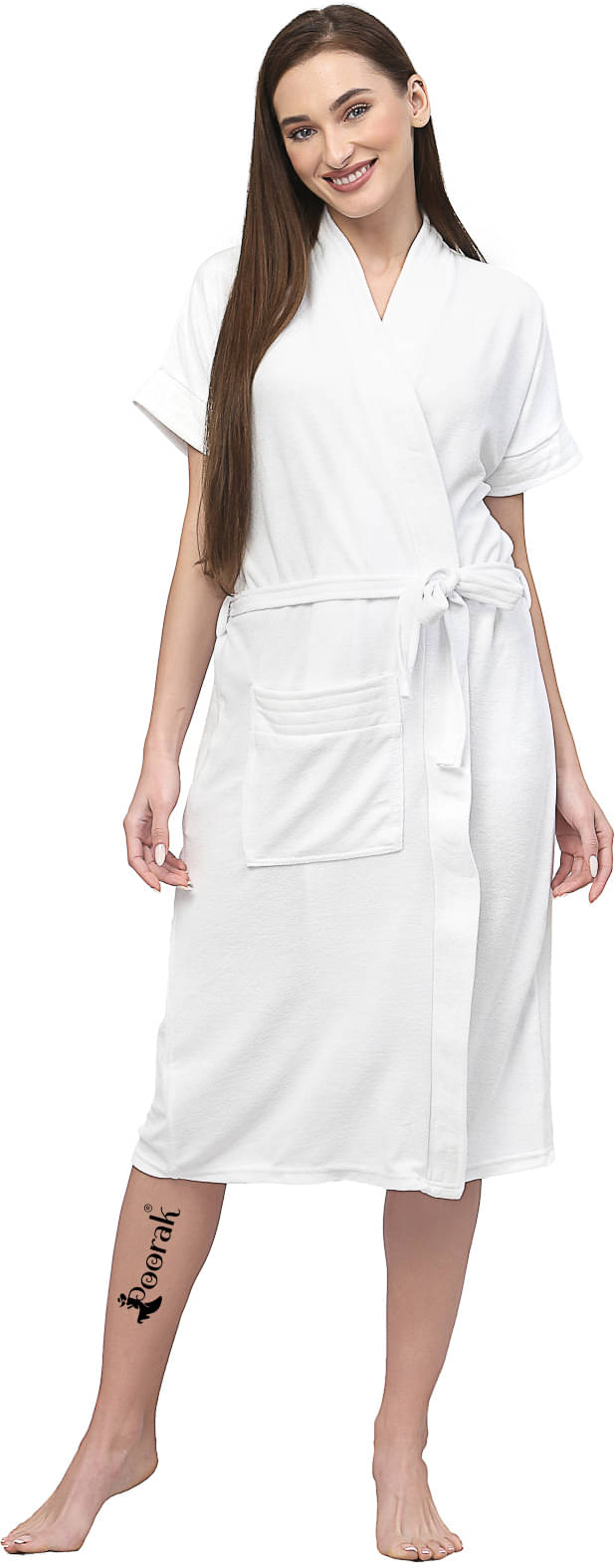     			Poorak White Free Size Bathrobe ( Pack of 1 )