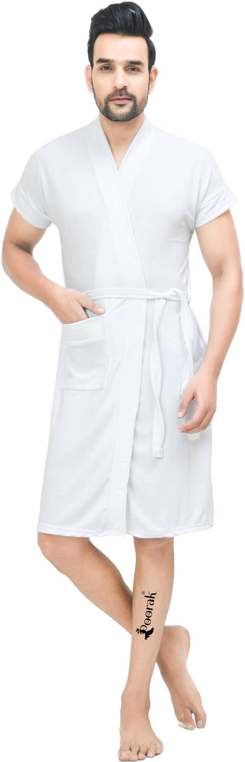     			Poorak White Free Size Bathrobe ( Pack of 1 )