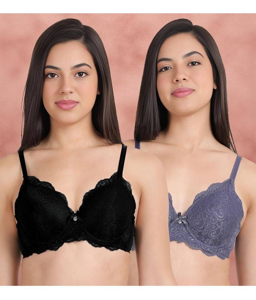 Susie Pack of 2 Nylon Women's Push Up Bra ( Multicolor ) susi-c2b-1436 Susie Pack of 2 Nylon Women's Push Up Bra ( Multicolor ) susi-c2b-1436