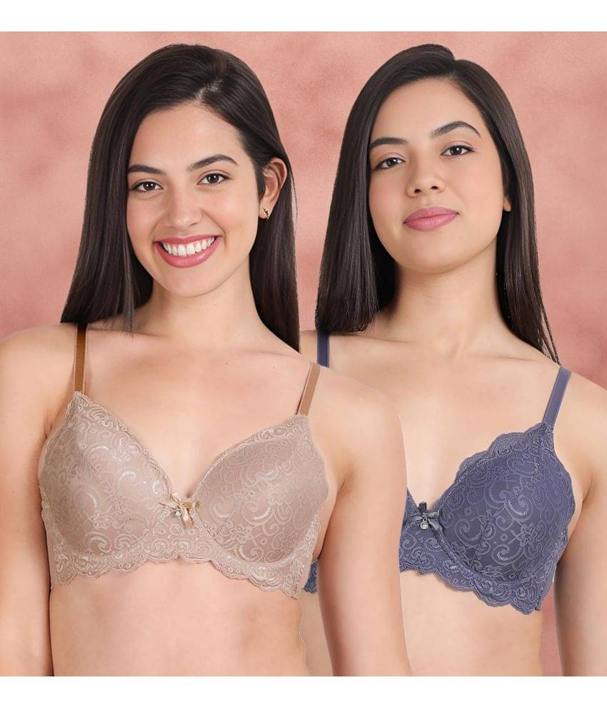 Susie Pack of 2 Nylon Women's Push Up Bra ( Multicolor ) susi-c2b-1438     			Susie Pack of 2 Nylon Women's Push Up Bra ( Multicolor ) susi-c2b-1438