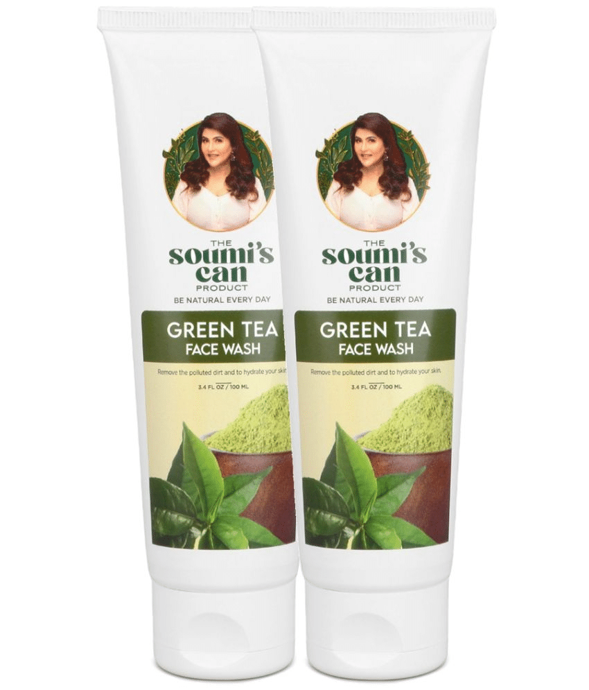     			The Soumi's Can Product Green Tea Face Wash To Deep Cleanse , 100ml (Pack of 2)