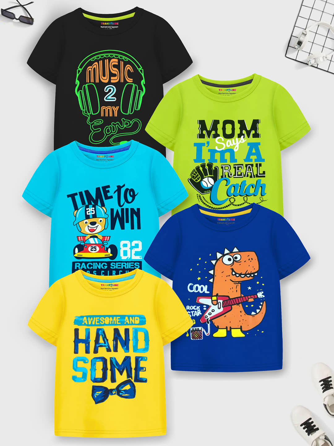 Trampoline Pack of 1 Boys Cotton Blend T-Shirt ( Multicolor1 )