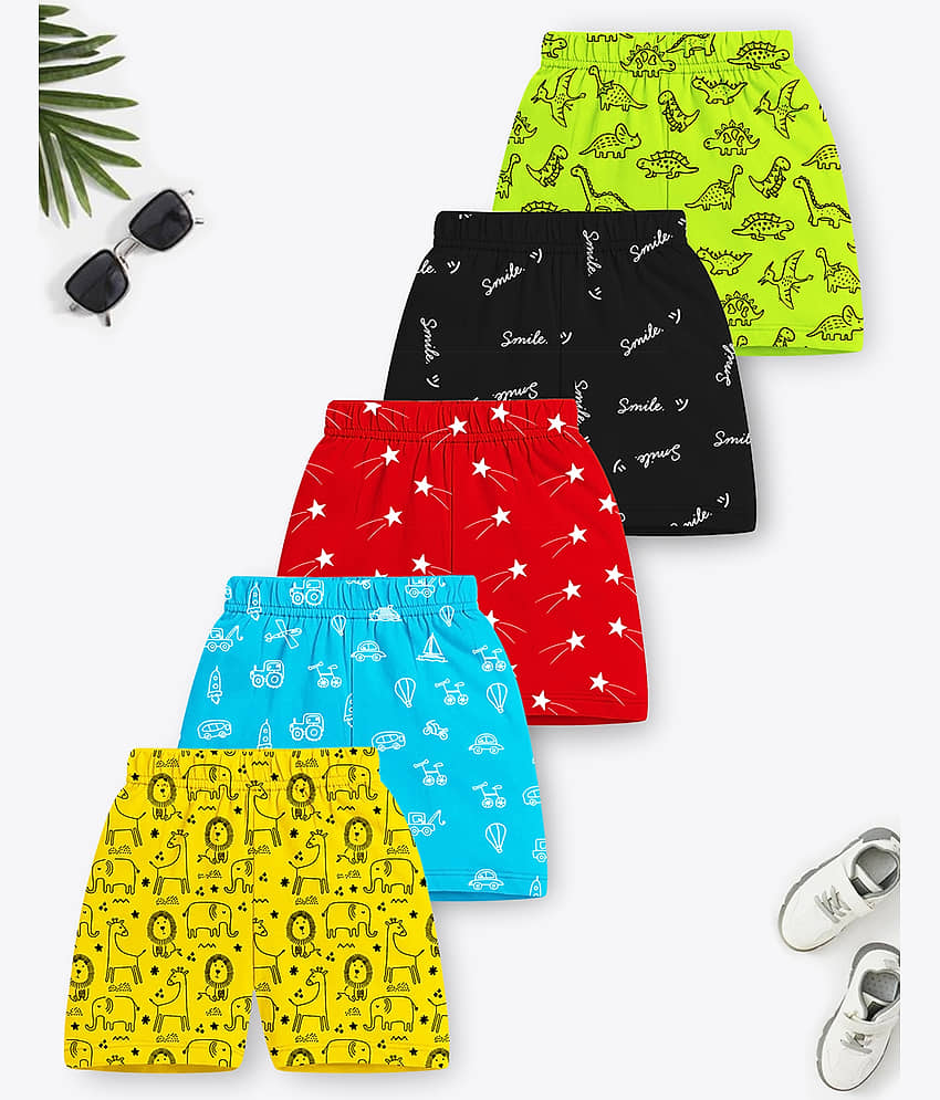 Trampoline Pack of 5 Cotton Shorts For Boys ( Multicolor 3 ) - Shorts | Buy online on ZillyBuy