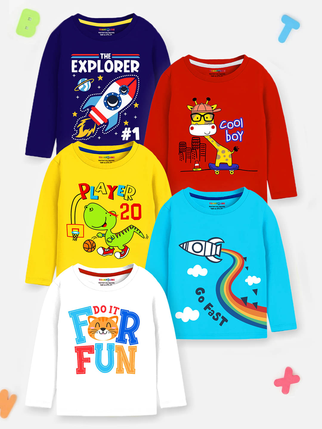     			Trampoline Pack of 1 Boys Cotton Blend T-Shirt ( Multicolor1 )