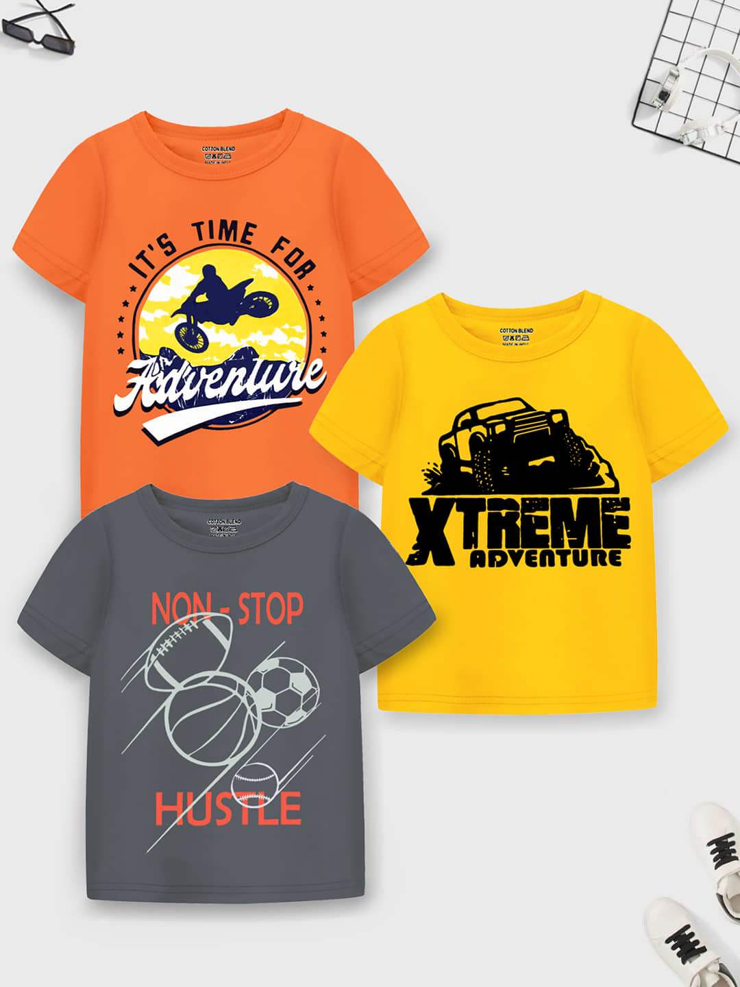 Trampoline Pack of 1 Boys Cotton Blend T-Shirt ( Multicolor 1 )