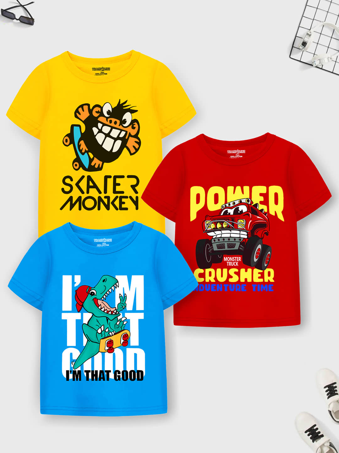 Trampoline Pack of 1 Boys Cotton Blend T-Shirt ( Multicolor 1 )