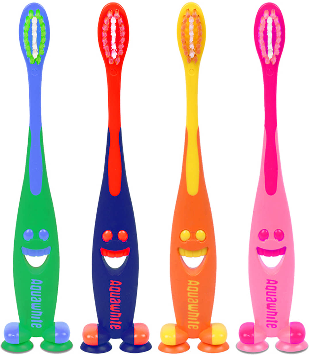 aquawhite Junior Smiley Soft Toothbrush Toothbrush Pack of 4