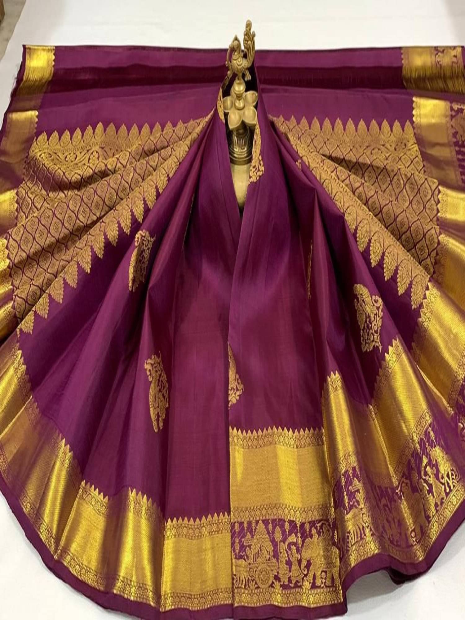 Aika Jacquard Embellished Saree With Unstitched Blouse Piece ( Wine ) Aika Jacquard Embellished Saree With Unstitched Blouse Piece ( Wine )
