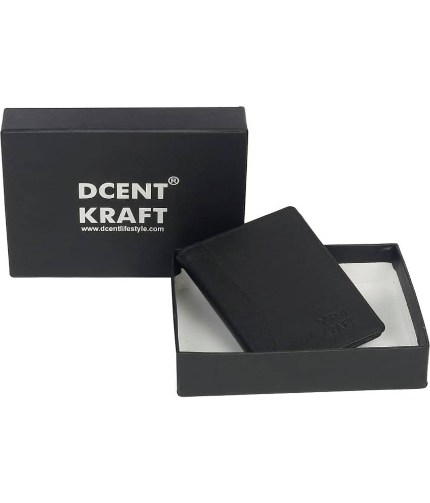 DCENT KRAFT Black Leather Men's Two Fold Wallet ( Pack of 1 )