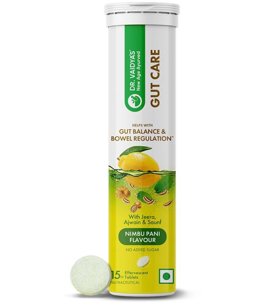 Dr. Vaidya's Gut Care Effervescent Tablets | 15 Tablets(Pack of 1) Nimbu Pani Flavour Dr. Vaidya's Gut Care Effervescent Tablets | 15 Tablets(Pack of 1) Nimbu Pani Flavour