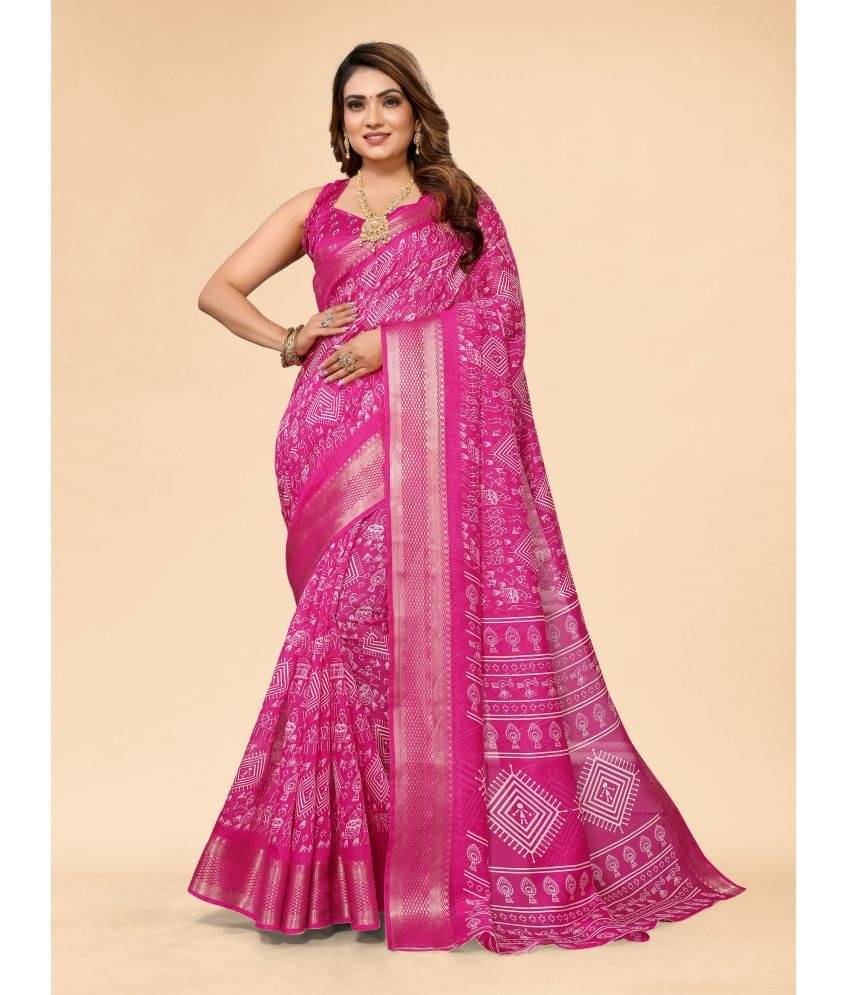 HEMA SILK MILLS Cotton Silk Embellished Saree With Unstitched Blouse Piece ( Pink ) HEMA SILK MILLS Cotton Silk Embellished Saree With Unstitched Blouse Piece ( Pink )