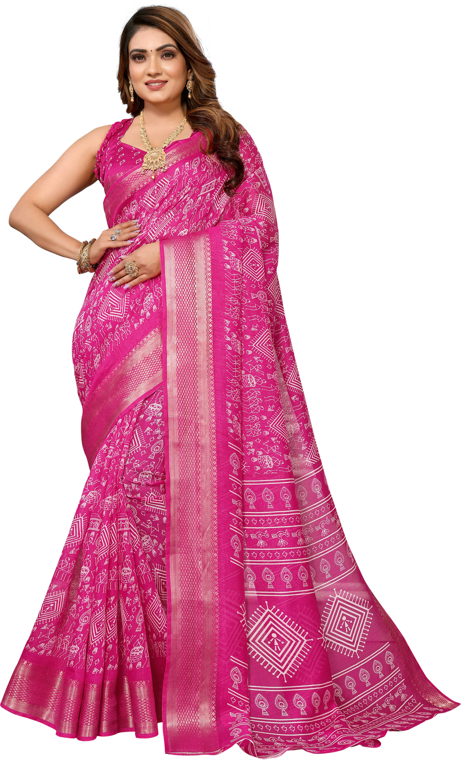 HEMA SILK MILLS Cotton Silk Embellished Saree With Unstitched Blouse Piece ( Rust ) - Sarees | Buy online on ZillyBuy