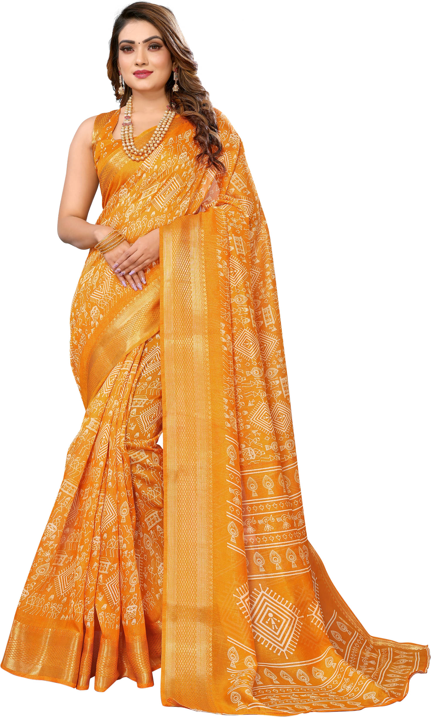     			HEMA SILK MILLS Cotton Silk Embellished Saree With Unstitched Blouse Piece ( Yellow )
