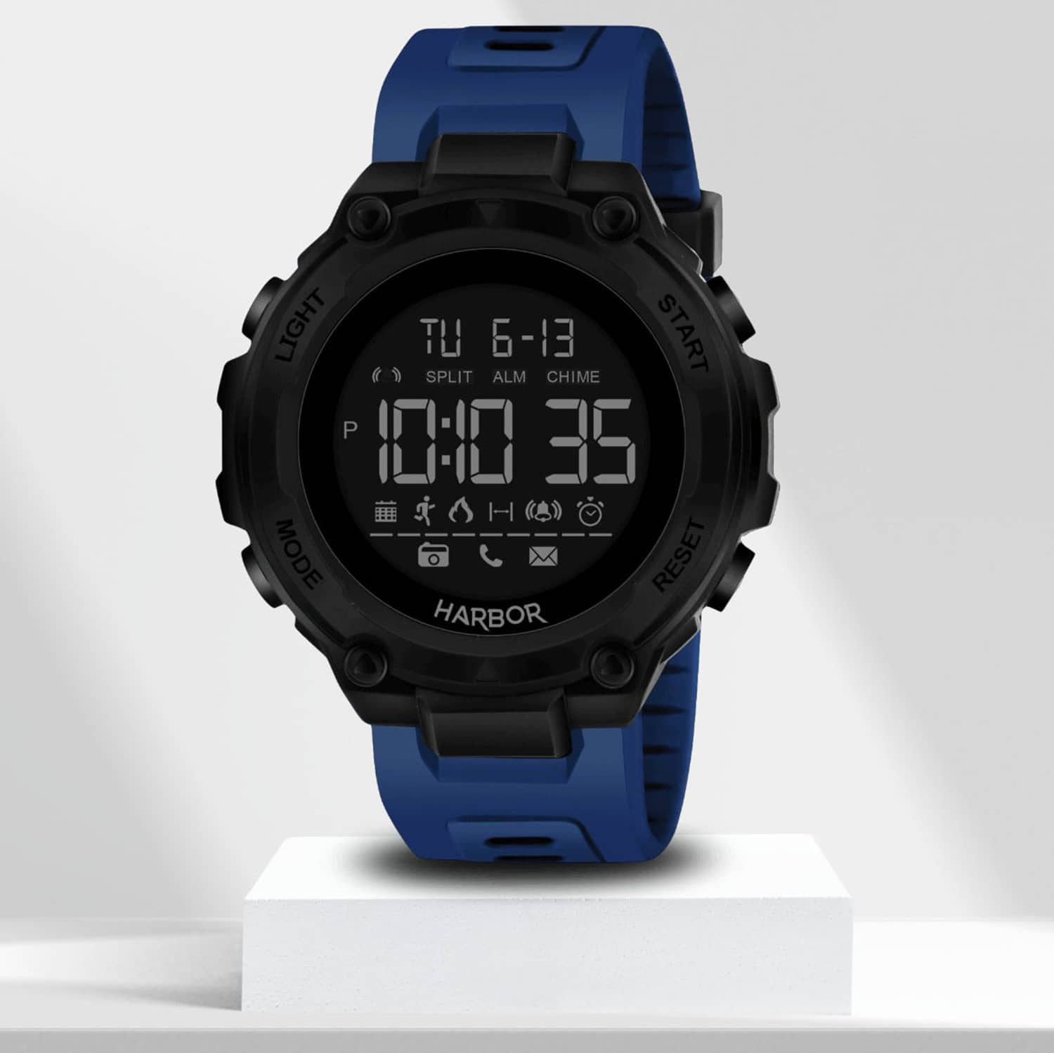 Harbor Blue PU Digital Men's Watch