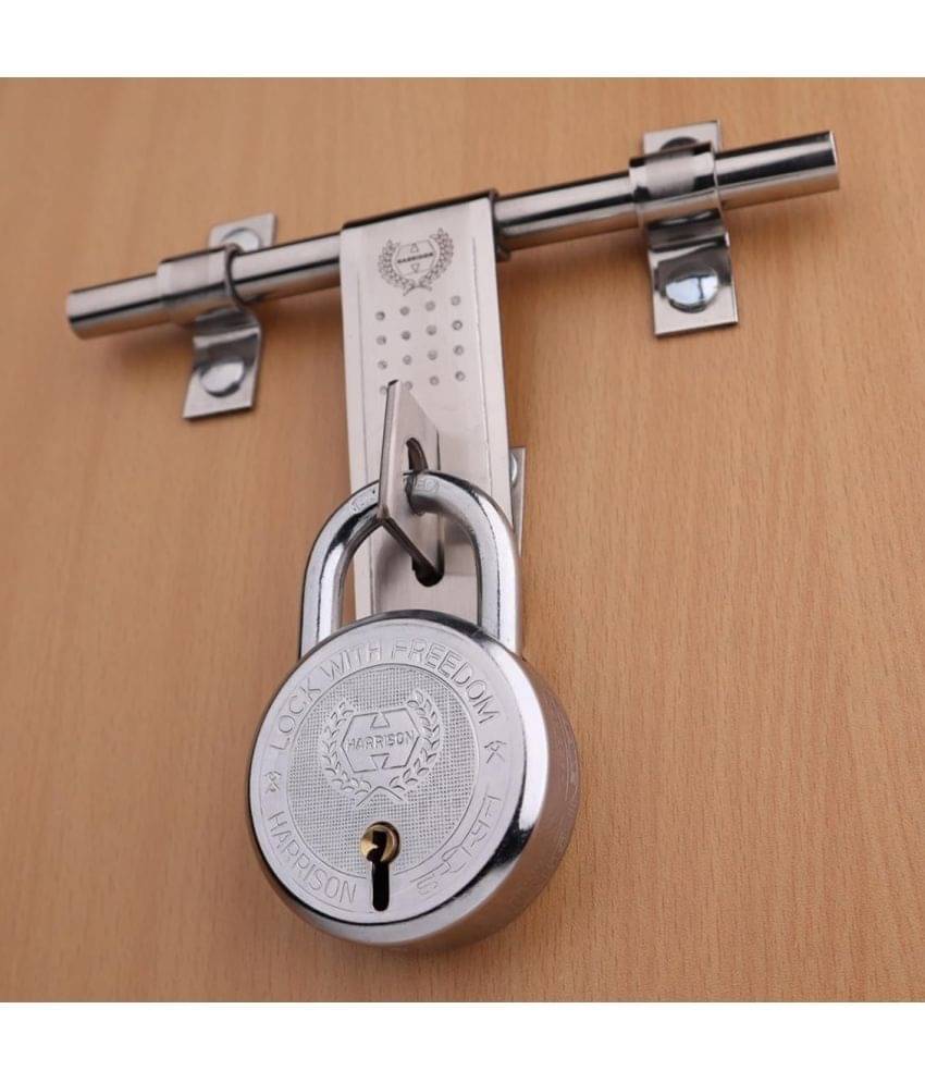 Harrison Padlocks / Round Padlock 40mm 6 Lever With 3 Keys T-26LITE-0532 Pack of 4/ Mild Steel Material/ Bright Chrome Polished Finish/door lock, shutter lock, godown lock, gate lock Harrison Padlocks / Round Padlock 40mm 6 Lever With 3 Keys T-26LITE-0532 Pack of 4/ Mild Steel Material/ Bright Chrome Polished Finish/door lock, shutter lock, godown lock, gate lock