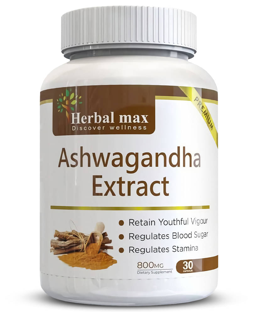Herbalmax Ashwagandha Extra Strength - 30 Vegetarian Capsules | Brain Boost, Stress-Free, Immunity Support | Natural Energy & Stamina for Men & Women | Withania Somnifera Extract | Stress Management & Vitality Herbalmax Ashwagandha Extra Strength - 30 Vegetarian Capsules | Brain Boost, Stress-Free, Immunity Support | Natural Energy & Stamina for Men & Women | Withania Somnifera Extract | Stress Management & Vitality