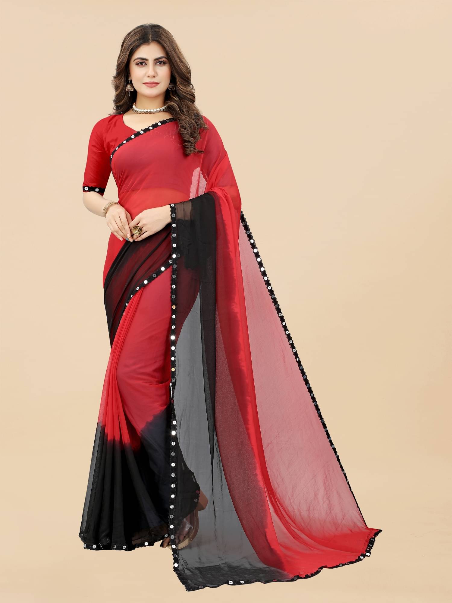 JULEE Banarasi Silk Embellished Saree With Unstitched Blouse Piece ( Black ) JULEE Banarasi Silk Embellished Saree With Unstitched Blouse Piece ( Black )