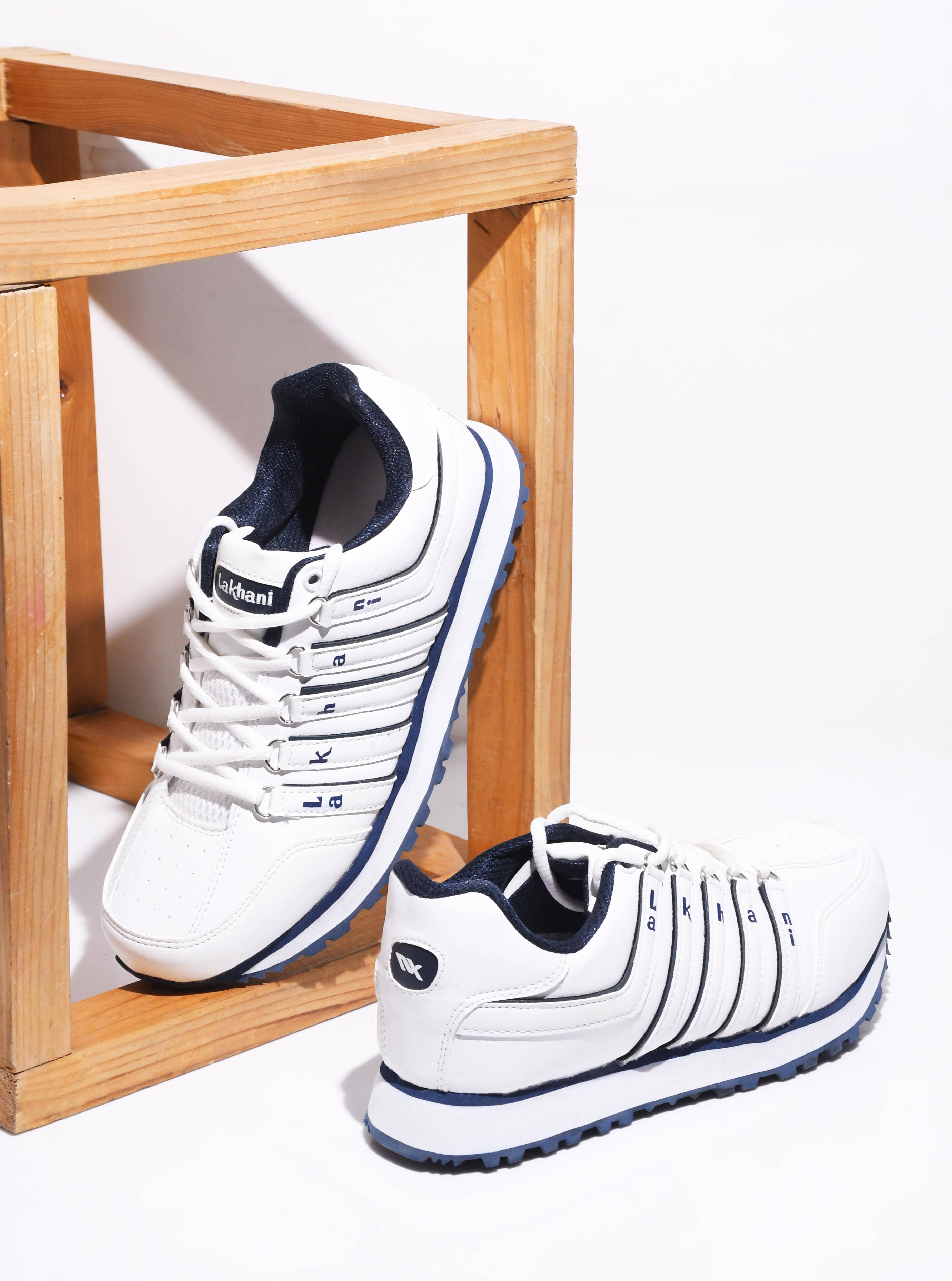     			Lakhani Aashirwad E-1718-White-Blue White Men's Lifestyle Shoes