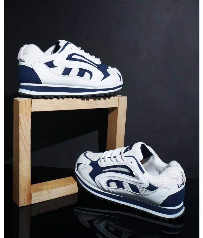     			Lakhani Aashirwad E-181-White-Blue White Men's Korean Shoes