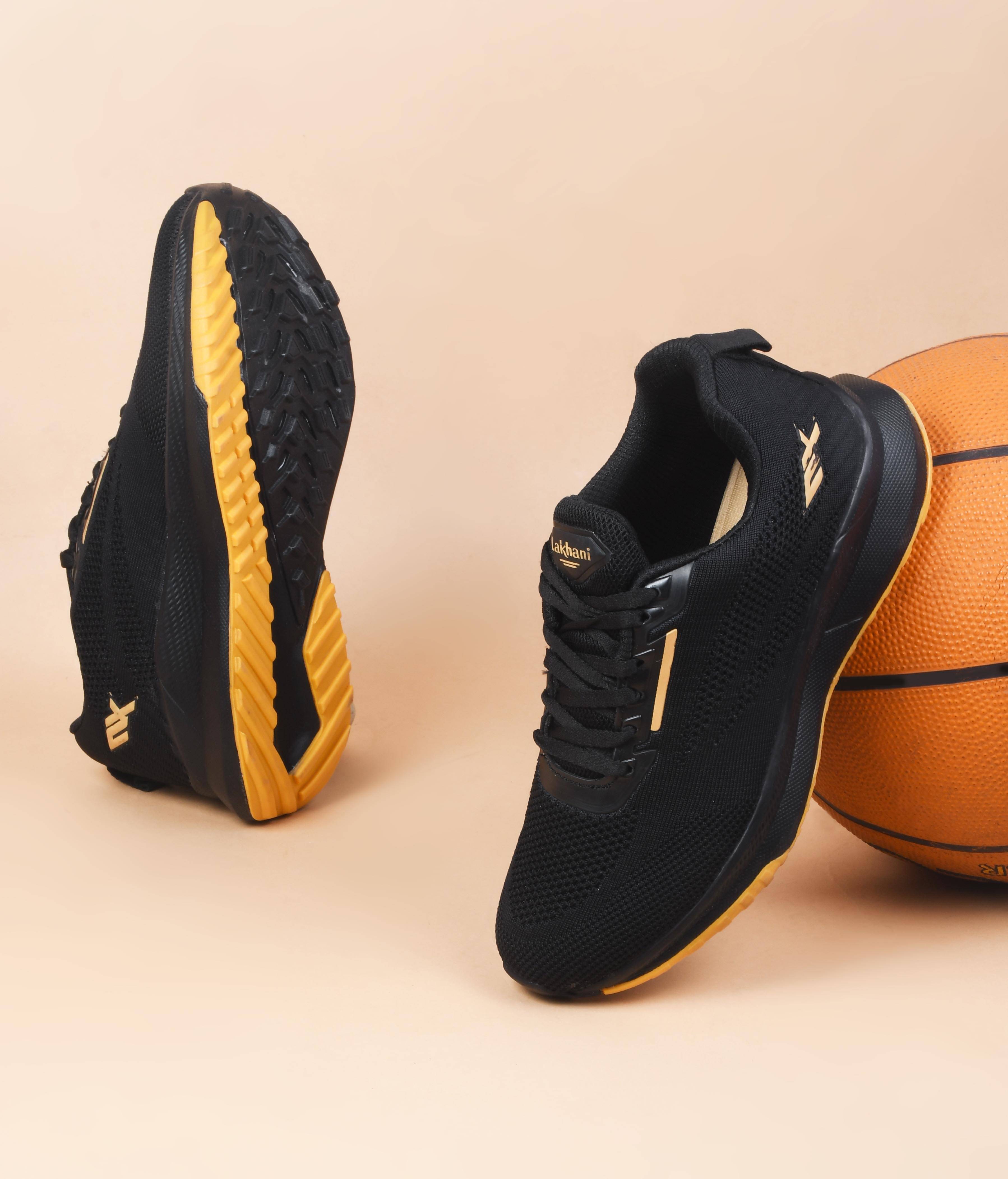 Lakhani Aashirwad E-Kick-06-Black-Gold Black Men's Lifestyle Shoes     			Lakhani Aashirwad E-Kick-06-Black-Gold Black Men's Lifestyle Shoes