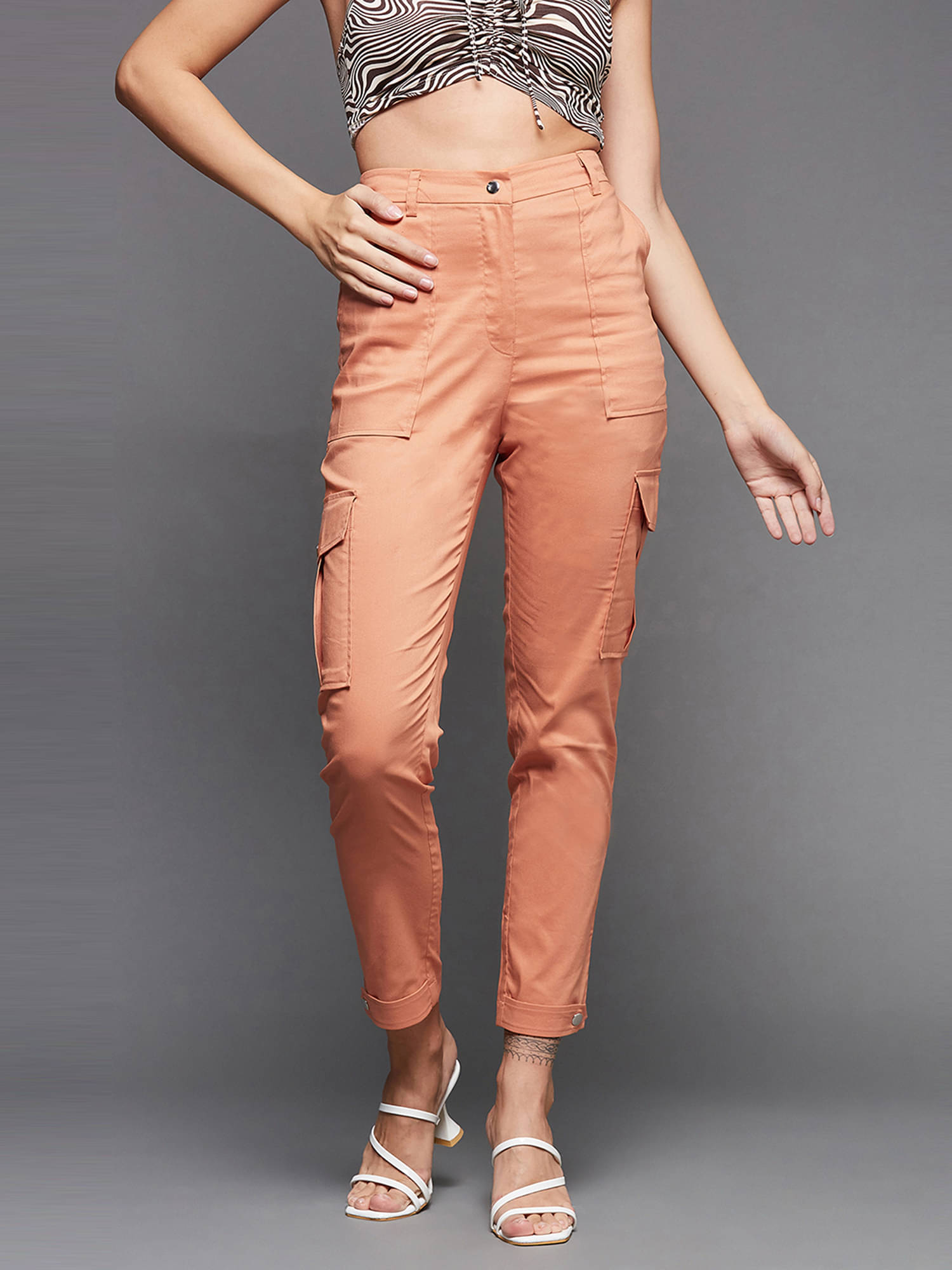     			Miss Chase Coral Polyester Regular Women's Casual Pants ( Pack of 1 )