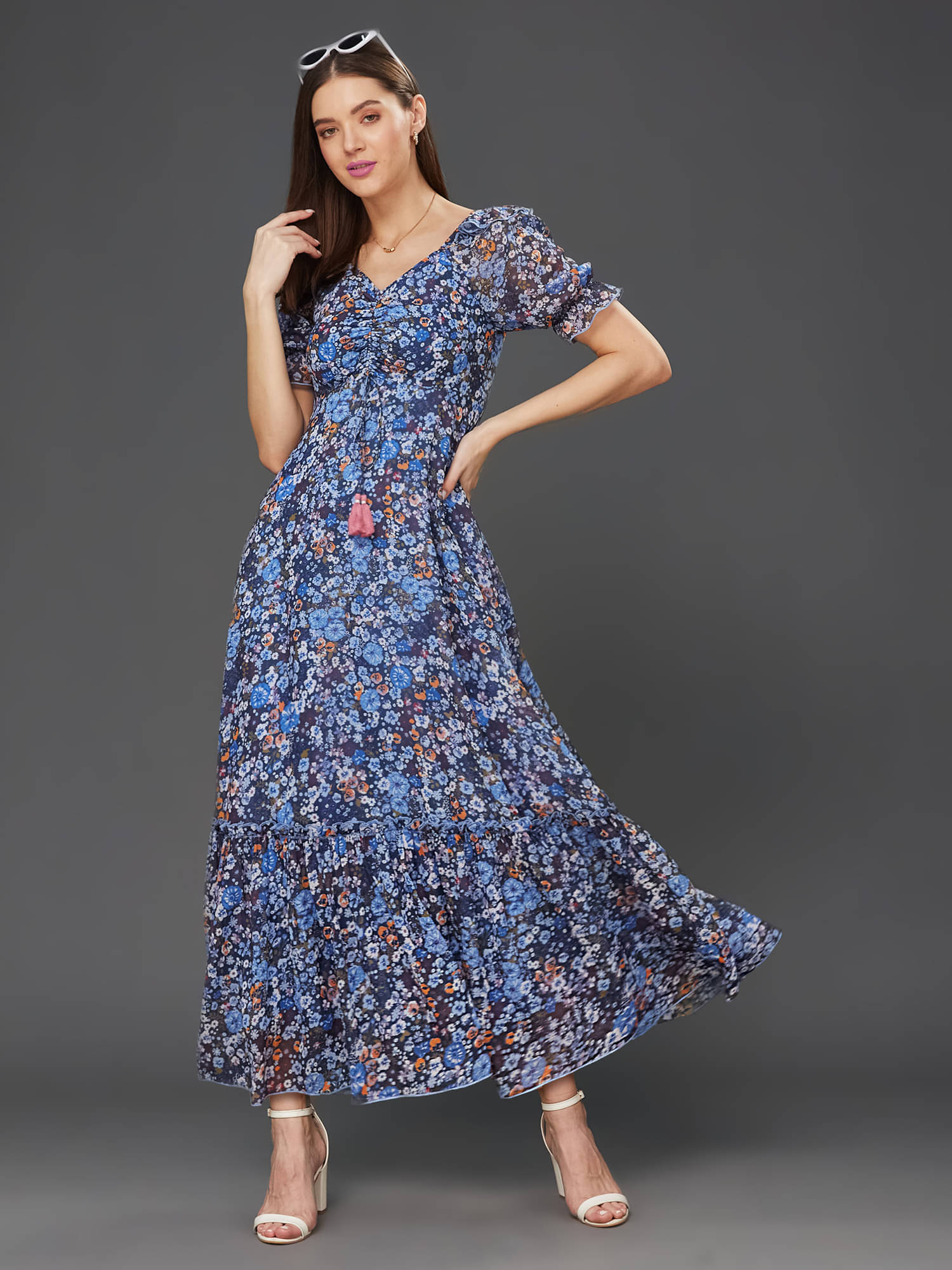     			Miss Chase Women Georgette Printed Fit & Flare Dress ( Multi Color )