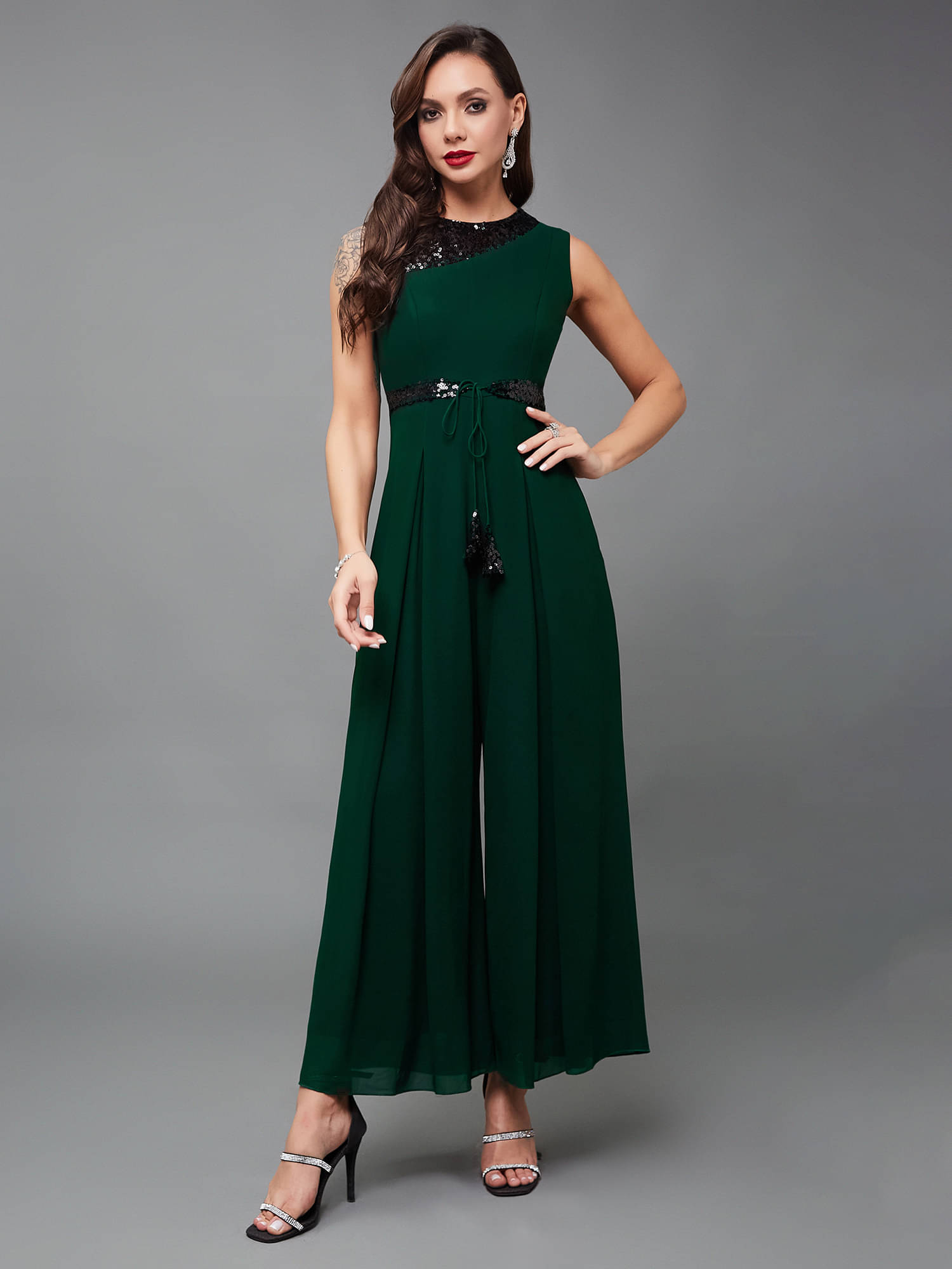 Miss Chase Multicolor Georgette Regular Fit Women's Jumpsuit ( Pack of 1 ) Miss Chase Multicolor Georgette Regular Fit Women's Jumpsuit ( Pack of 1 )