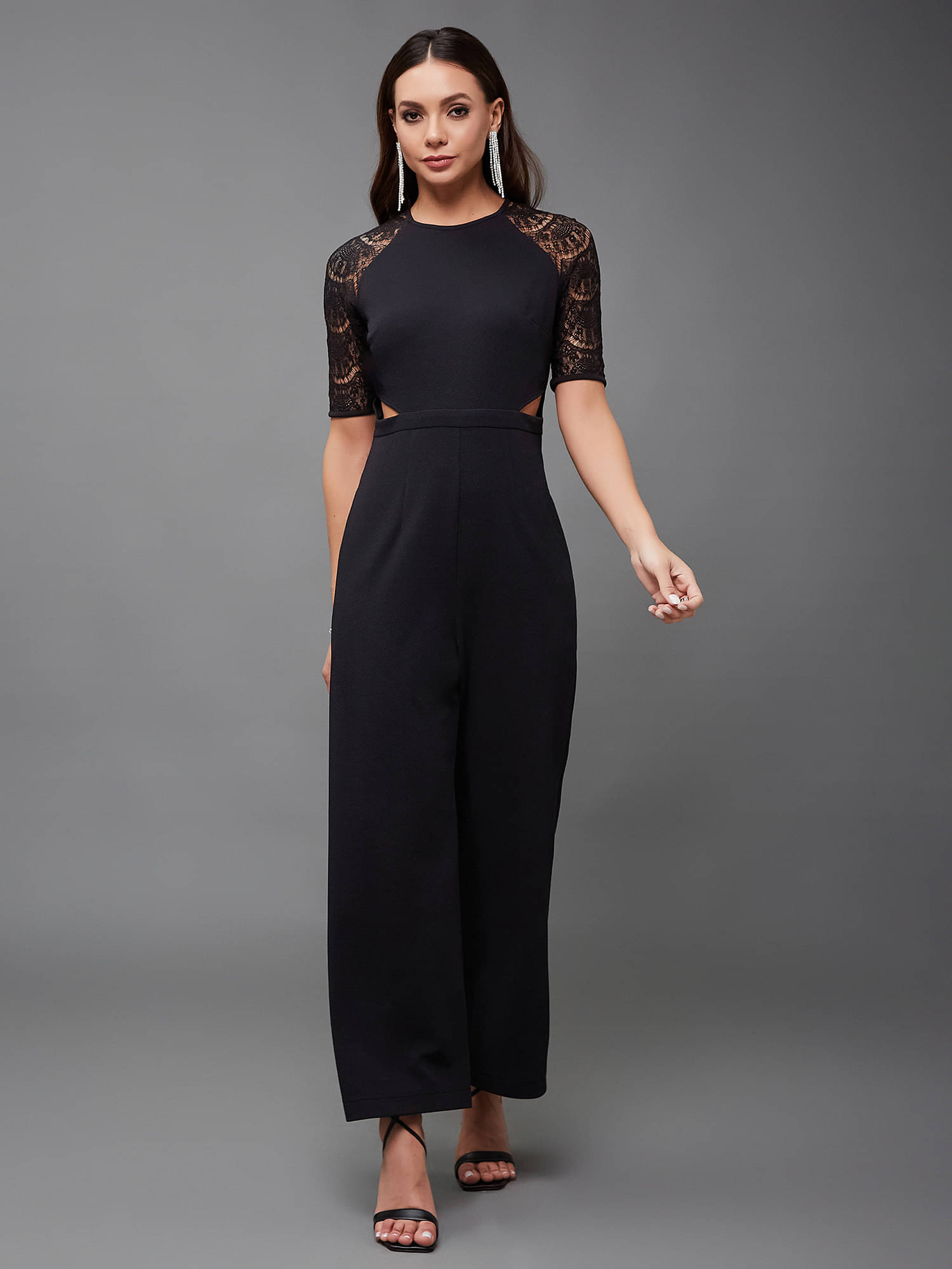 Miss Chase Teal Rayon Regular Fit Women's Jumpsuit ( Pack of 1 ) Miss Chase Teal Rayon Regular Fit Women's Jumpsuit ( Pack of 1 )