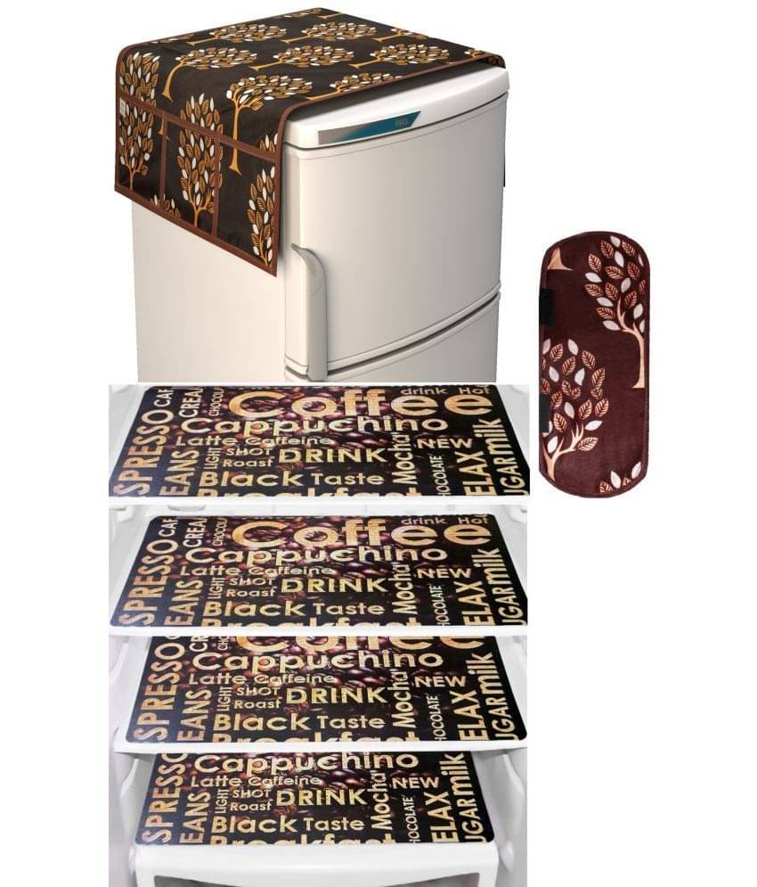 Shaphio Polyester Nature Fridge Mat & Cover ( 99 58 ) Pack of 6 - Brown Shaphio Polyester Nature Fridge Mat & Cover ( 99 58 ) Pack of 6 - Brown