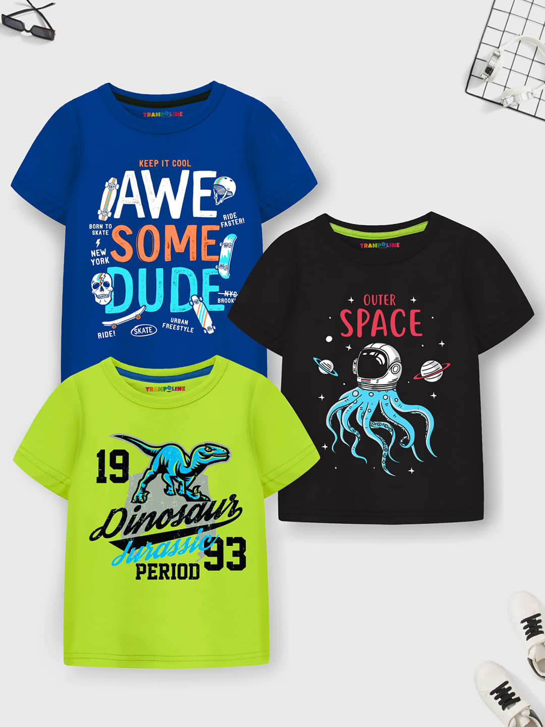 Trampoline Pack of 1 Boys Cotton Blend T-Shirt ( Multicolor 4 )