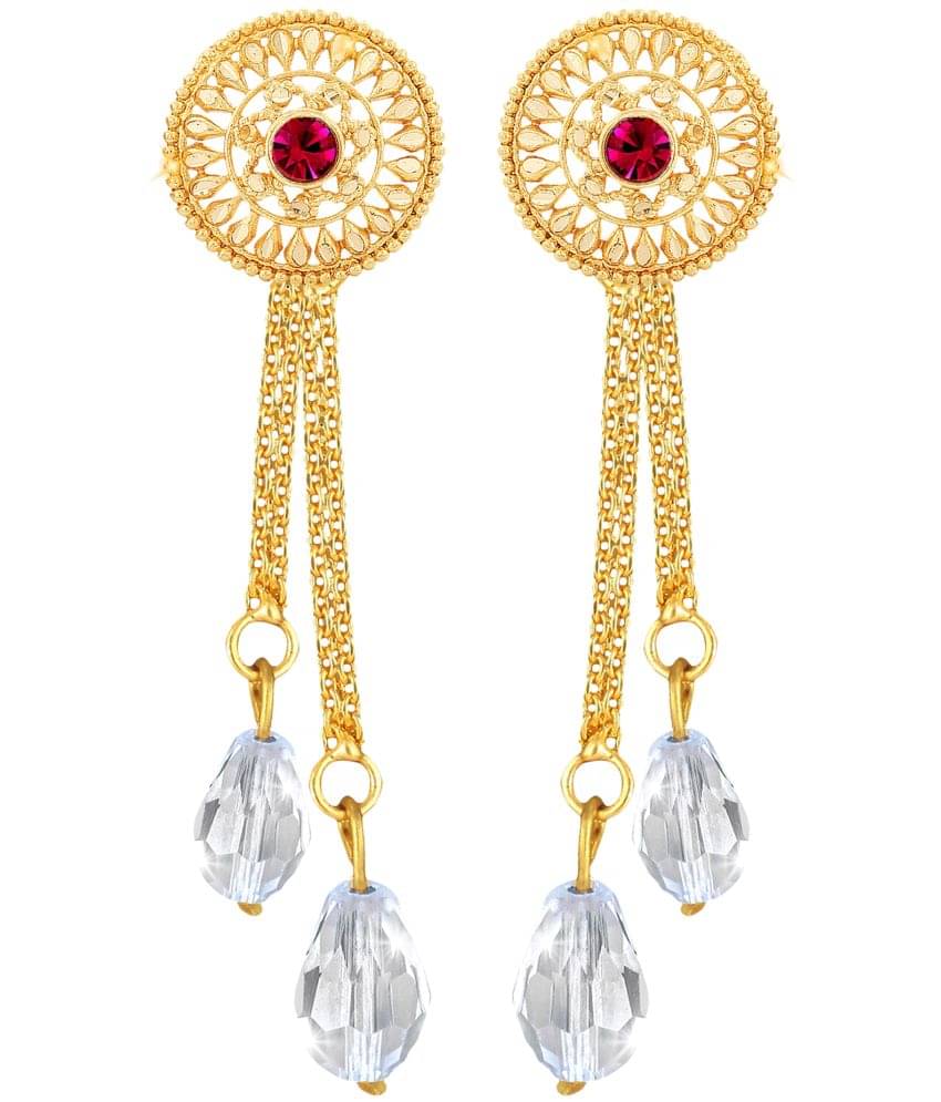     			Vighnaharta Golden Drop Earrings ( Pack of 1 )